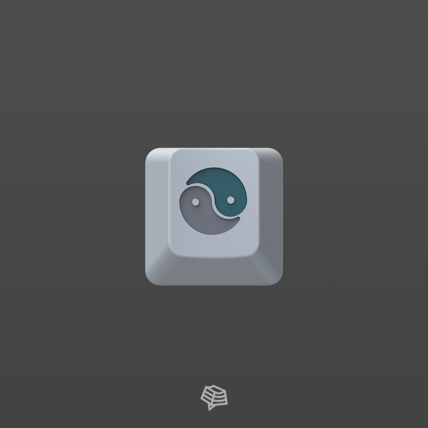 Solarized Dark Yin Yang Metal Keycap by Keybee